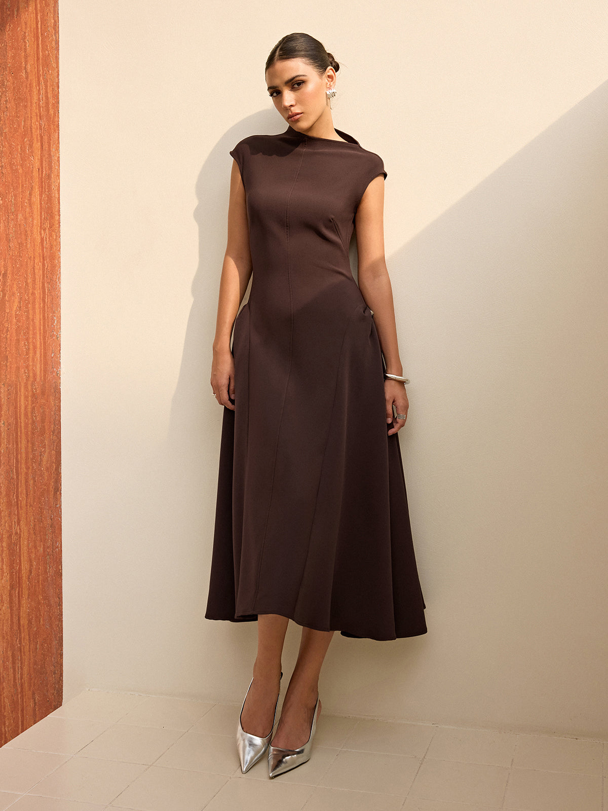 Asymmetric Neck Maxi Dress — Svelte Chic