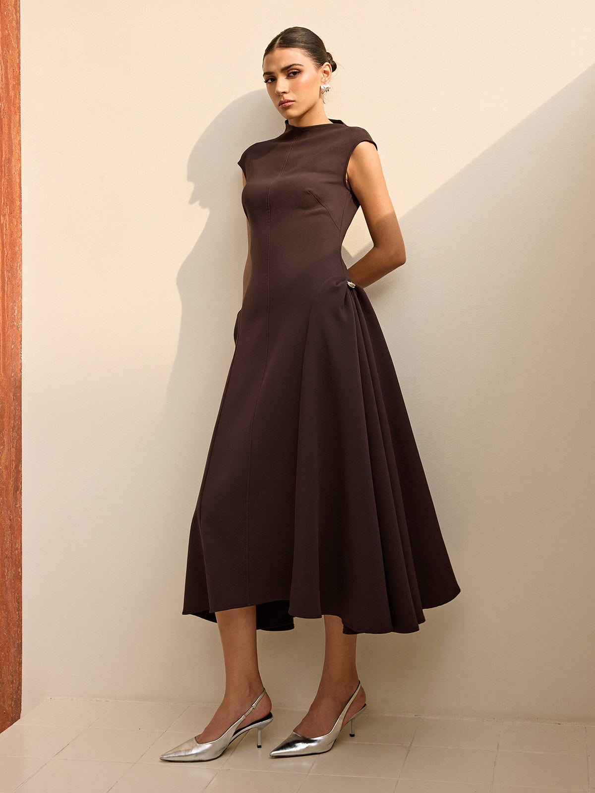 Asymmetric Neck Maxi Dress — Svelte Chic