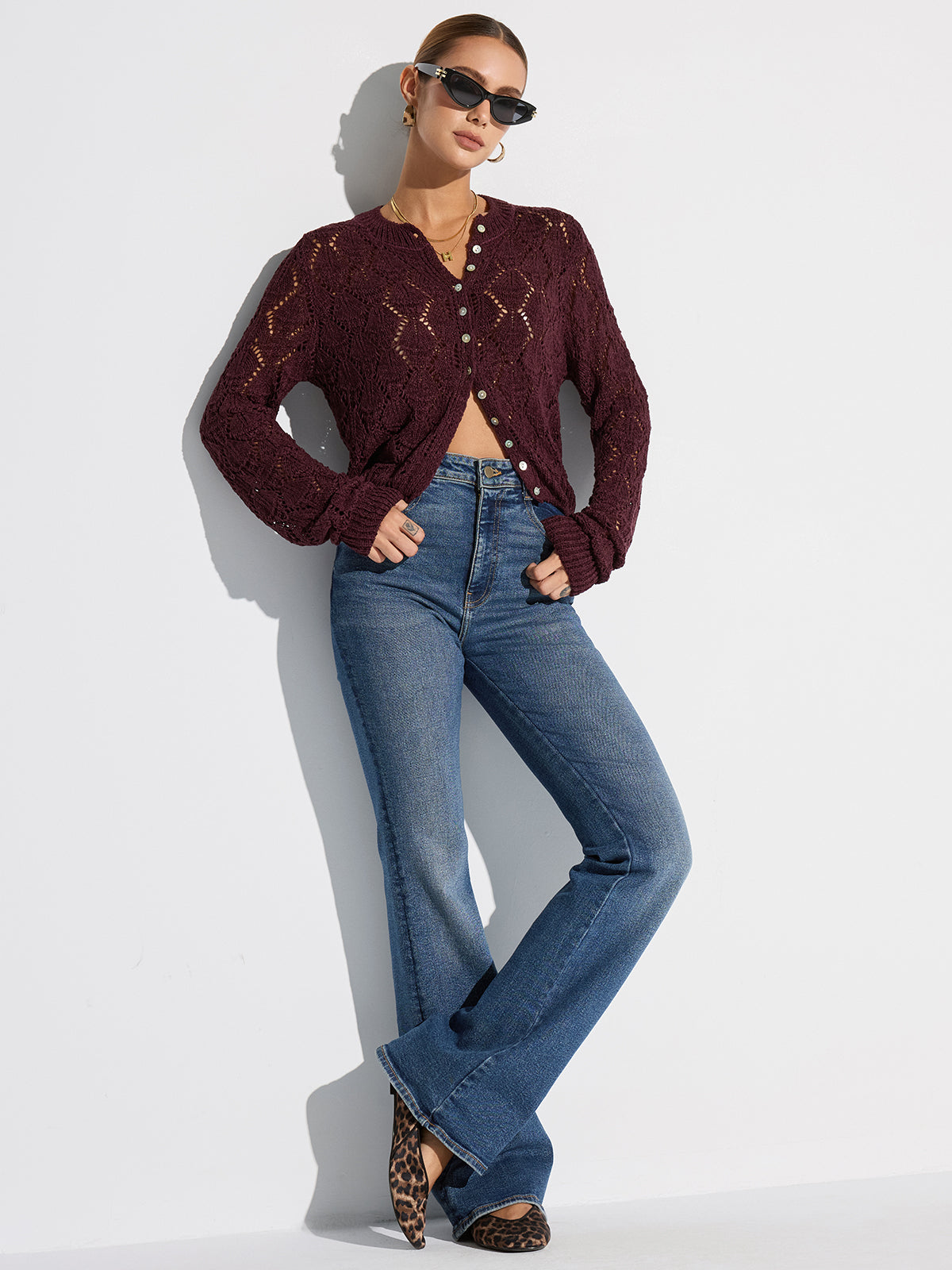 Openwork Cotton Knit Cardigan — Svelte Chic