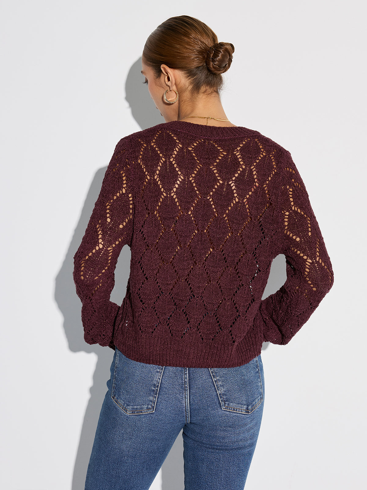 Openwork Cotton Knit Cardigan — Svelte Chic