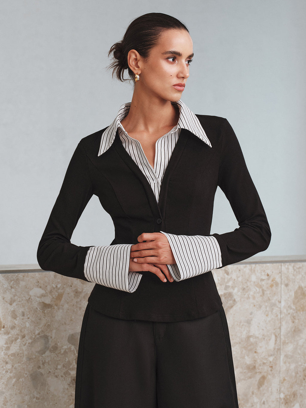 Ribbed Button Polo Top — Svelte Chic
