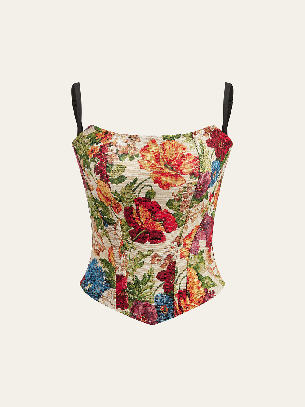 Floral Embroidered Cami Corset Top in Multicolor — Svelte Chic