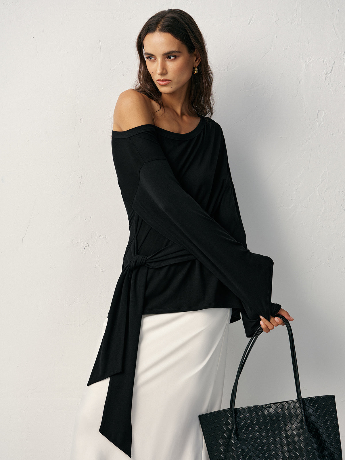 Off Shoulder Long Sleeve Top — Svelte Chic