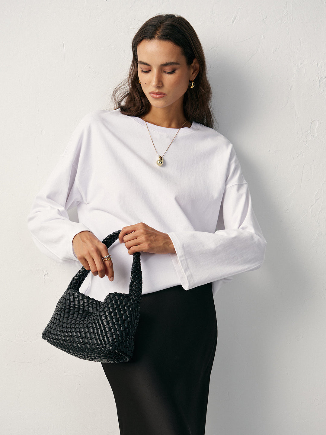 Uzun Kollu Pamuk Tişört