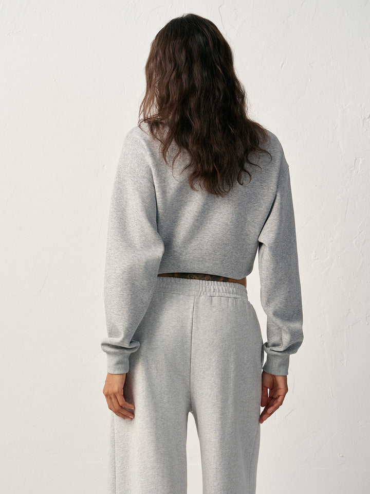 Суитшърт с кръгло деколте от памучна смес 