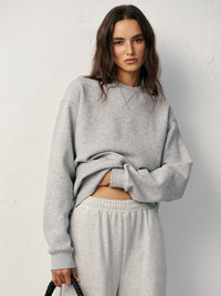 Суитшърт с кръгло деколте от памучна смес 