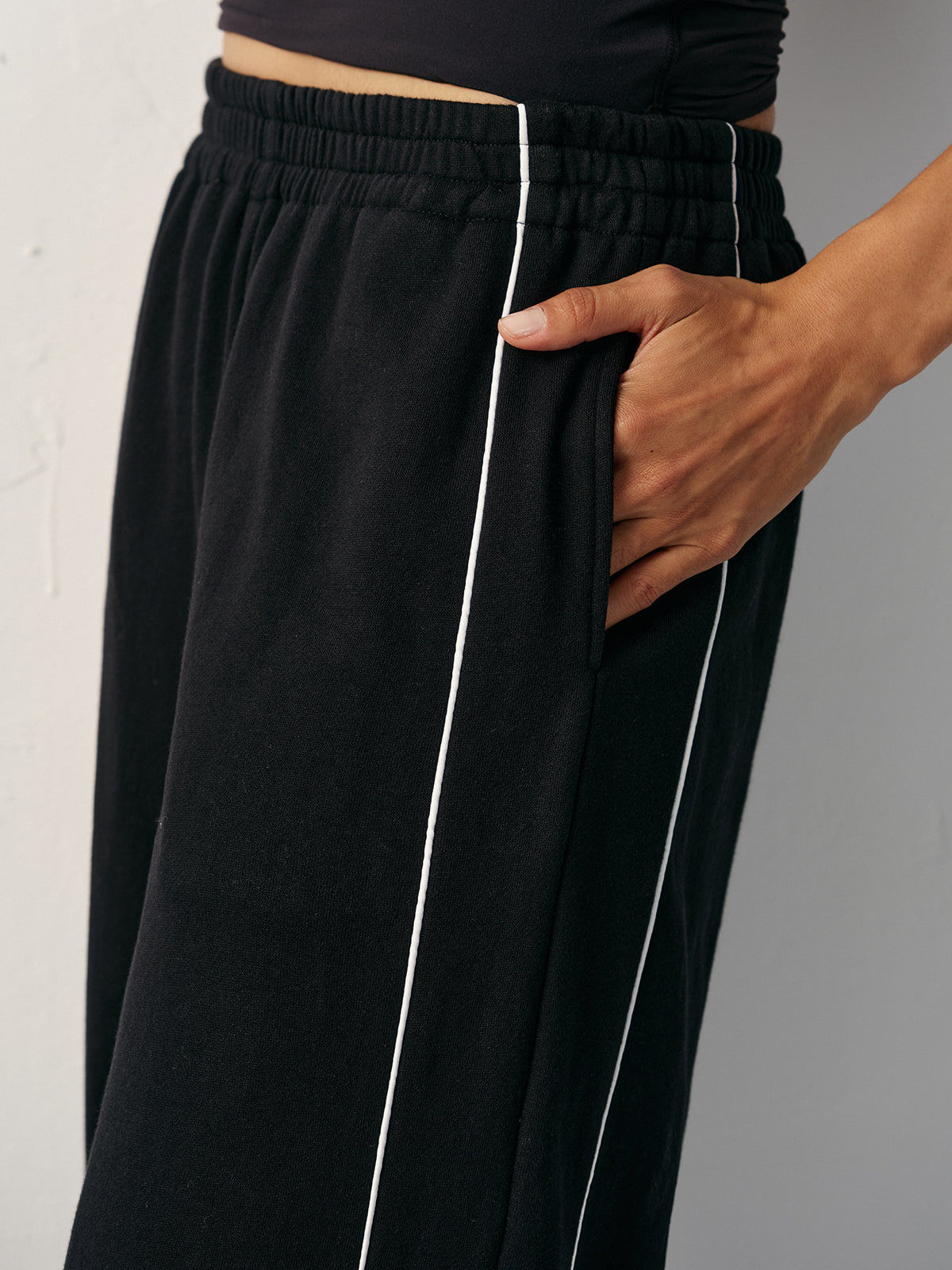 Side Stripe Cotton Blend Joggers — Svelte Chic
