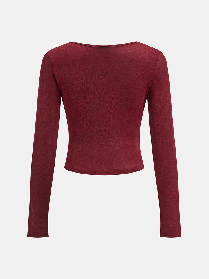 Drapeli Yakası Yarım Kol Tişört