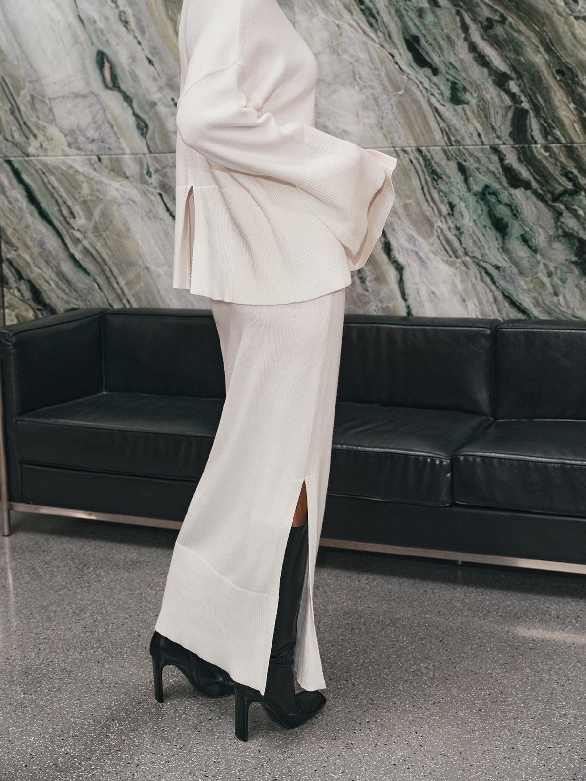 Oversized Turtleneck Knit and Maxi Skirt Set — Svelte Chic