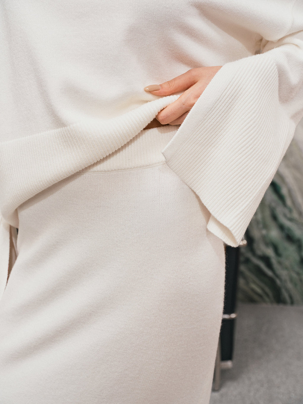 Oversized Turtleneck Knit and Maxi Skirt Set — Svelte Chic