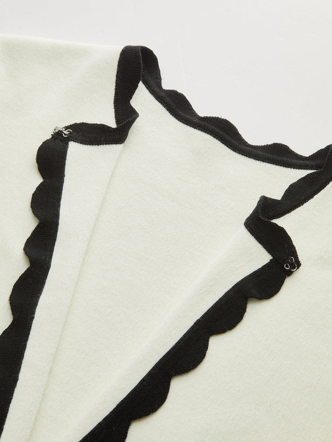 Zıt Renk Kaburga Desenli Triko Hırka