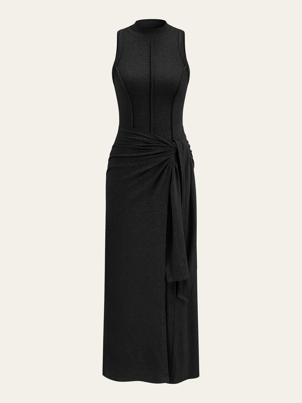 Mock Neck Sleeveless Maxi Dress in Black — Svelte Chic