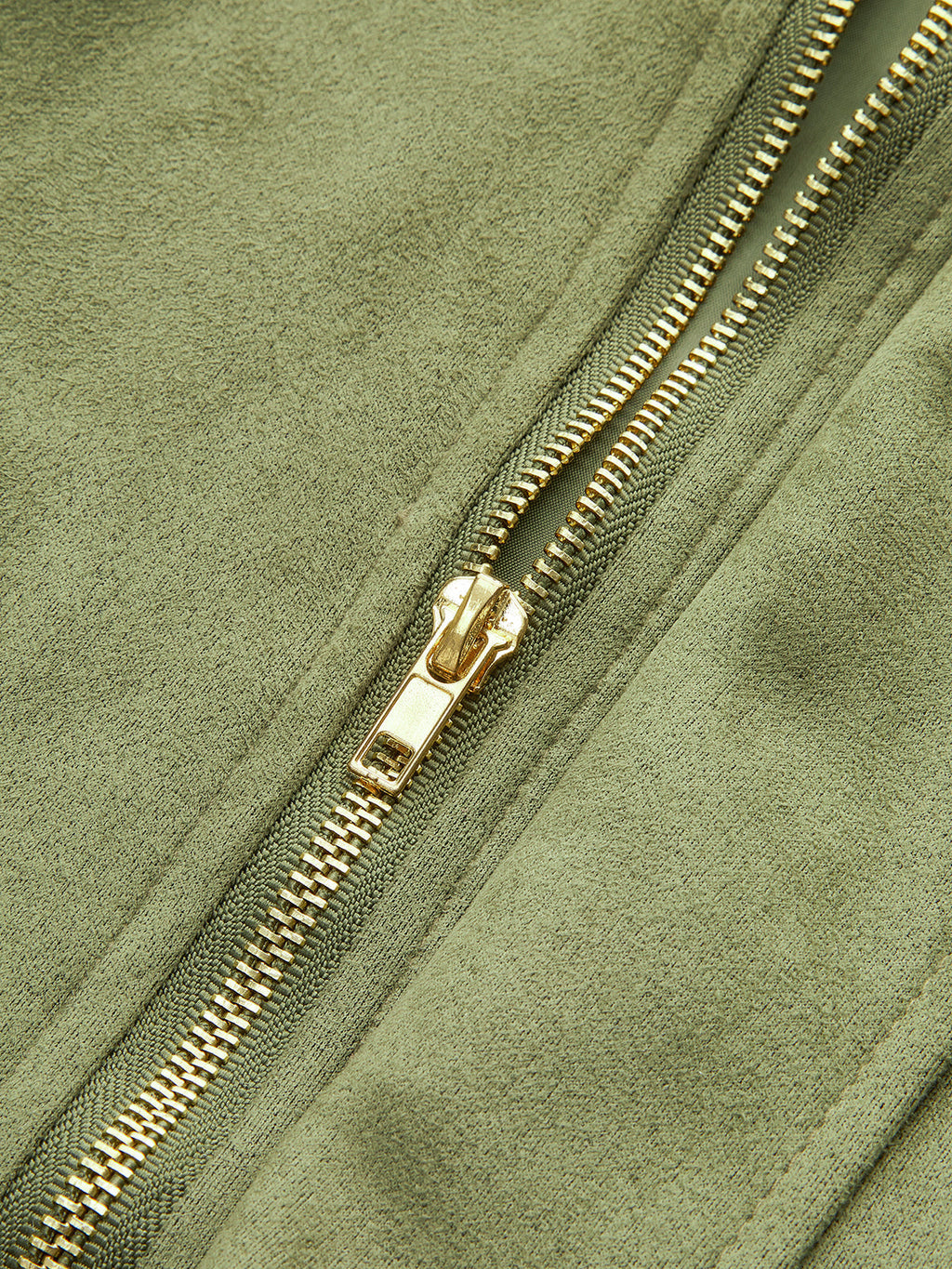 Zip Collar Suede Effect Jacket — Svelte Chic