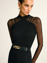 Transparan Kollu Bluz