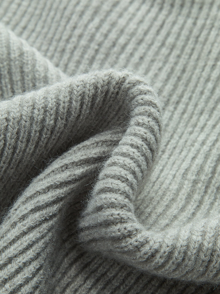 Rüya yakalı fermuarlı örgü dış giyim rahat ve şık tarz için