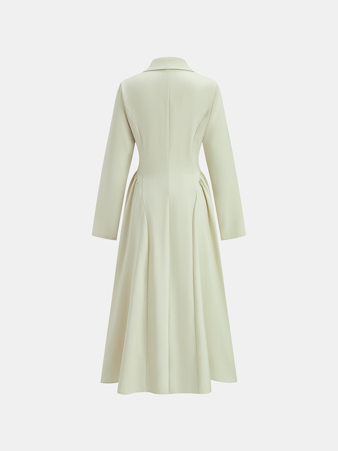 Yaka Boğazlı Düğmeli Ön Uzun Elbise