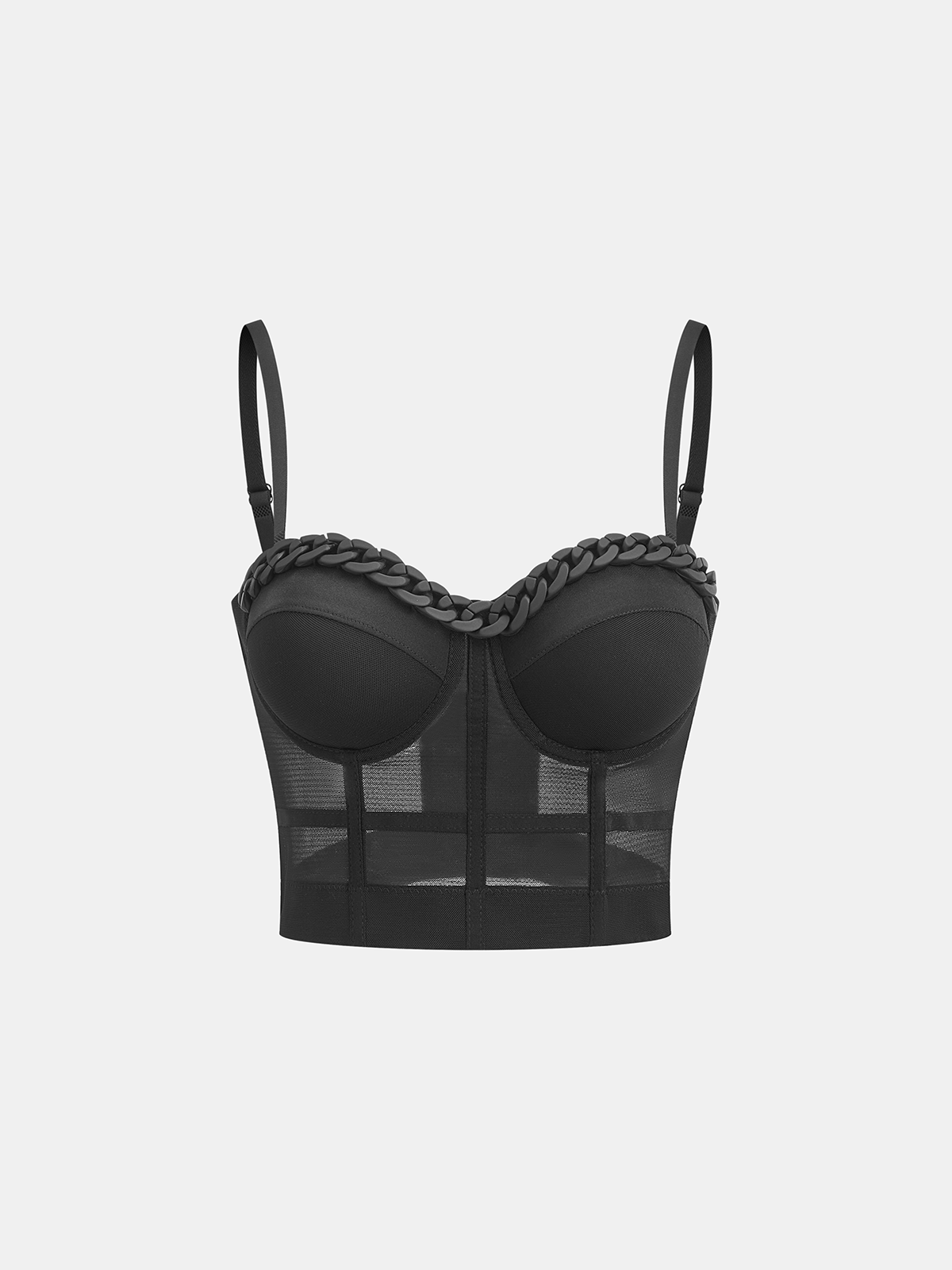 Chain Strap Corset Top in Black — Svelte Chic