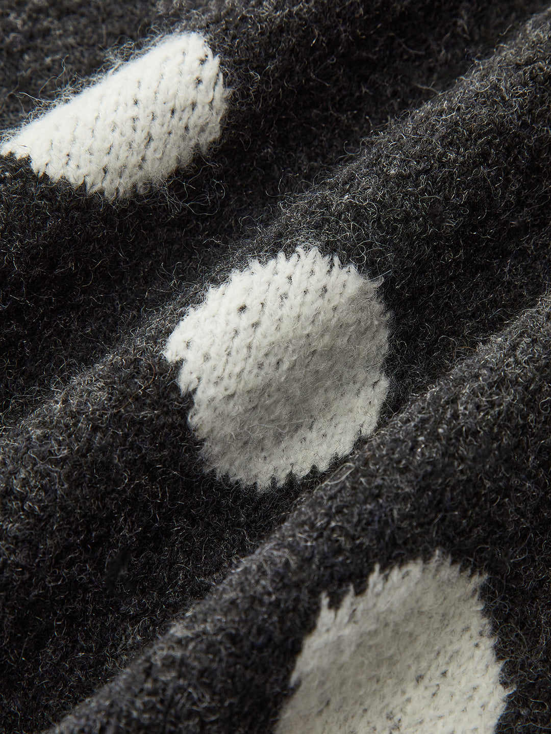 Kırk Yıl Kolu Puantiyeli Yün Karışımı Kazak