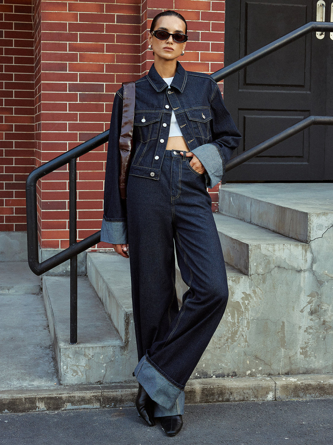 Дънково яке с ръкав с маншет 