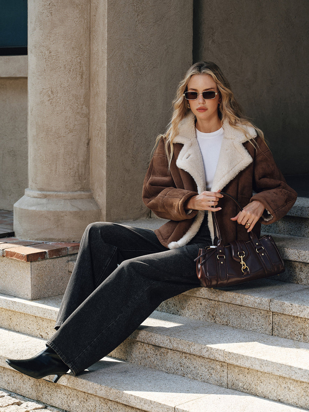 Fleece Lined Lapel Coat — Svelte Chic