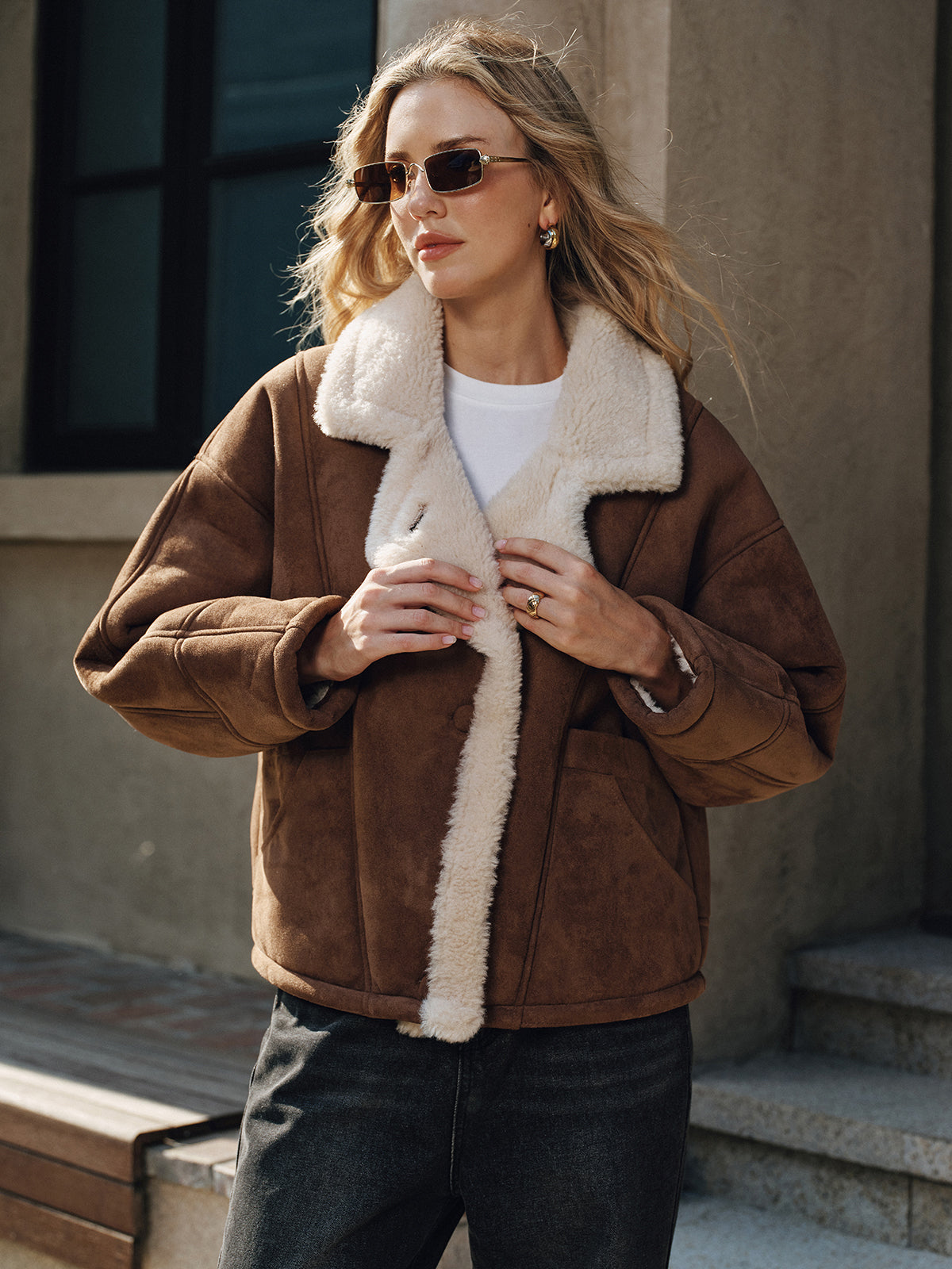 Fleece Lined Lapel Coat — Svelte Chic
