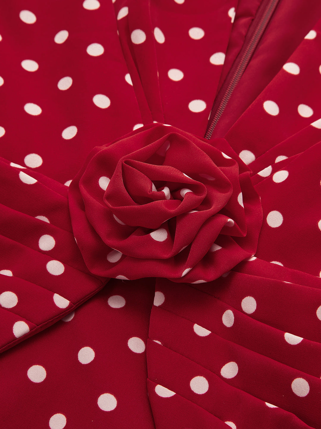 Puantiye Desenli Kurdeleli Üst ve Etek Takımı