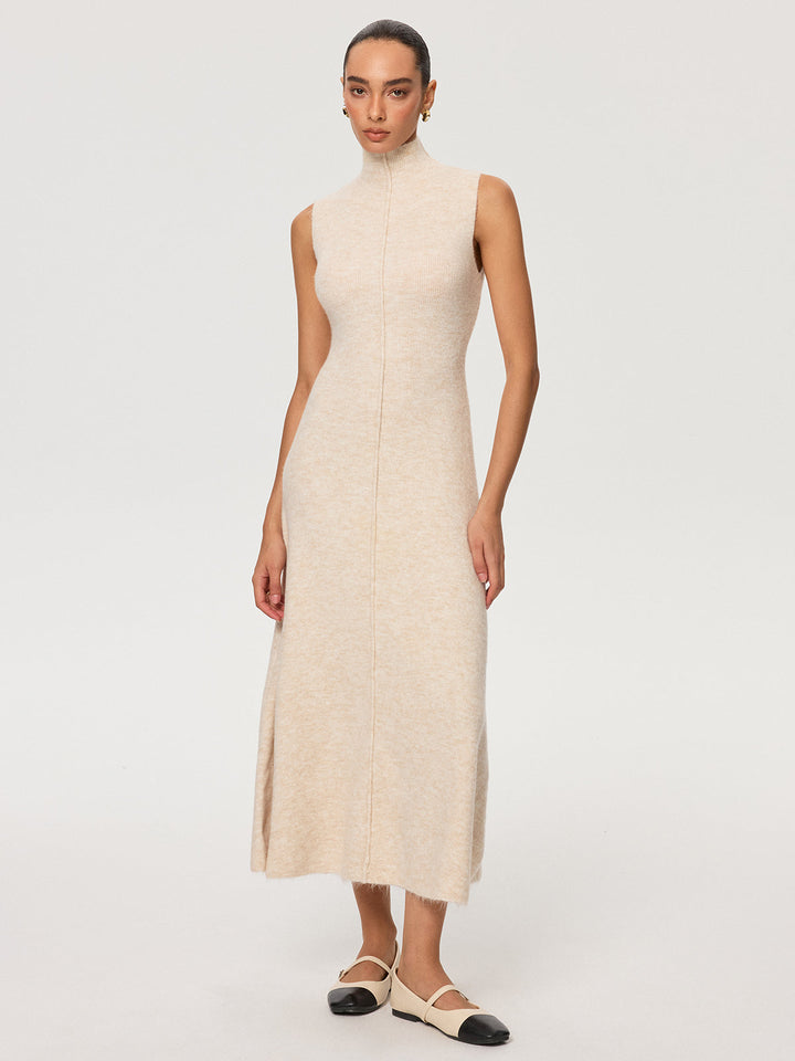 Плетена жилетка и рокля без жилетка с поло яка, костюм от две части 