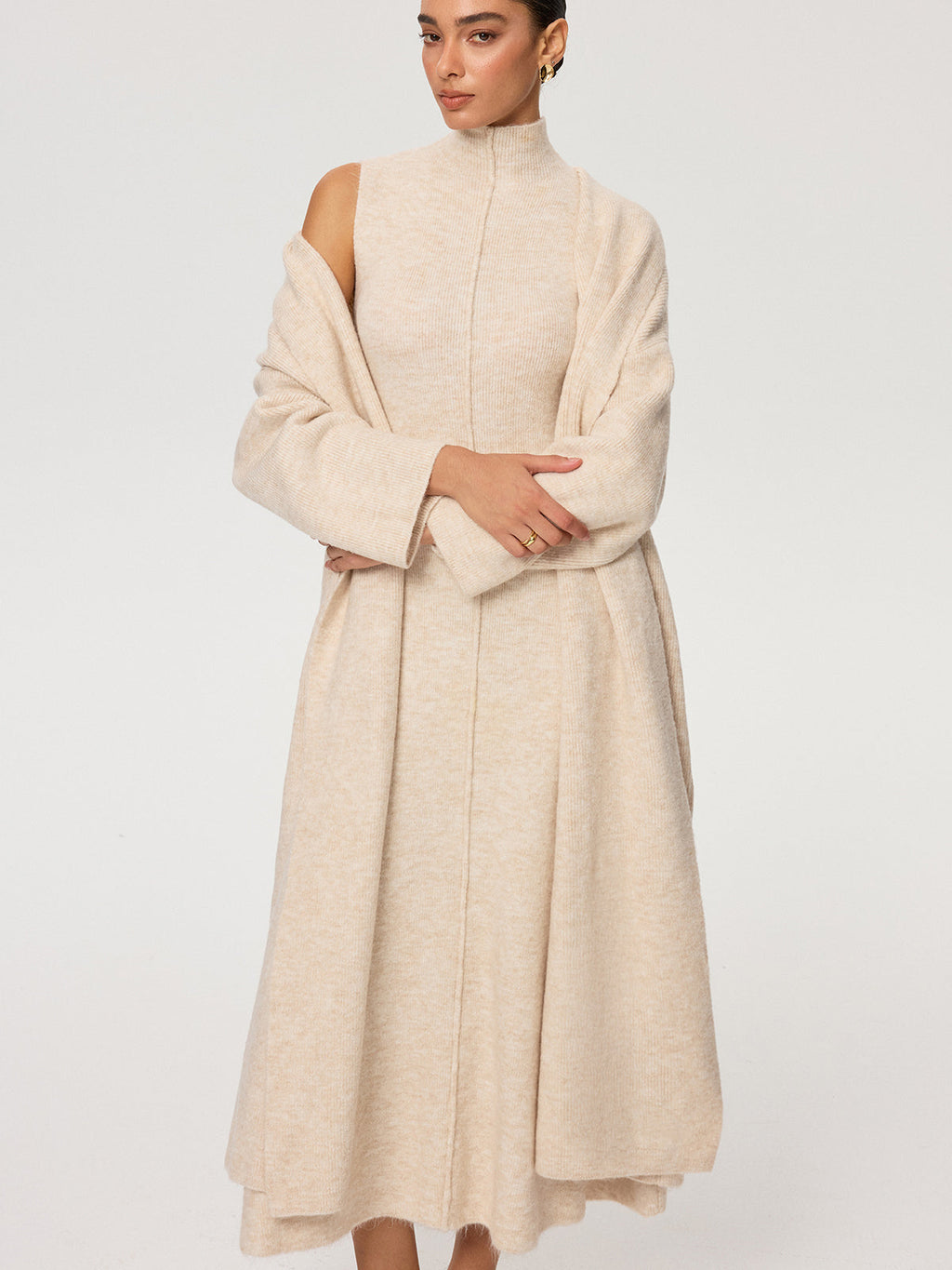 Knit Vest and Turtleneck Dress Set — Svelte Chic