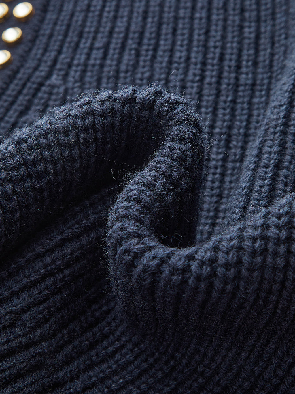 Studded Collar Wool Blend Sweater — Svelte Chic