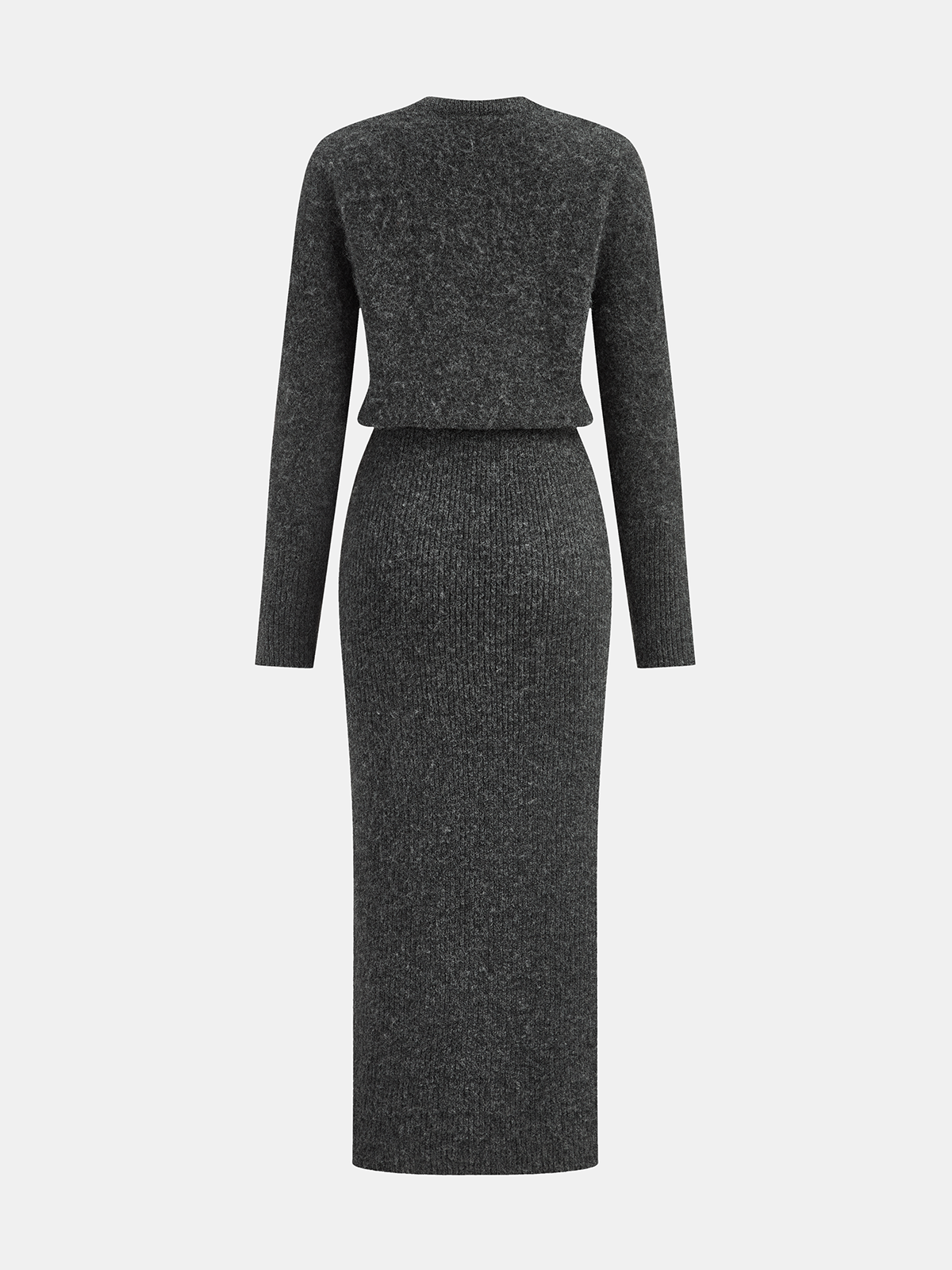 Wool Blend Brushed Knit Midi Dress — Svelte Chic