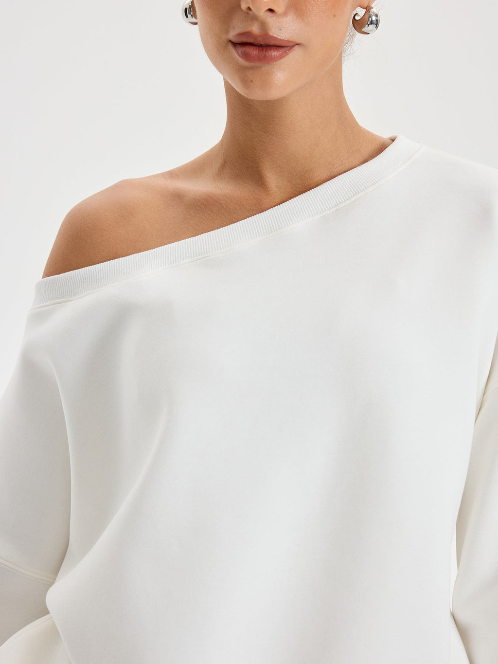 Off Shoulder Oversized Sweatshirt — Svelte Chic