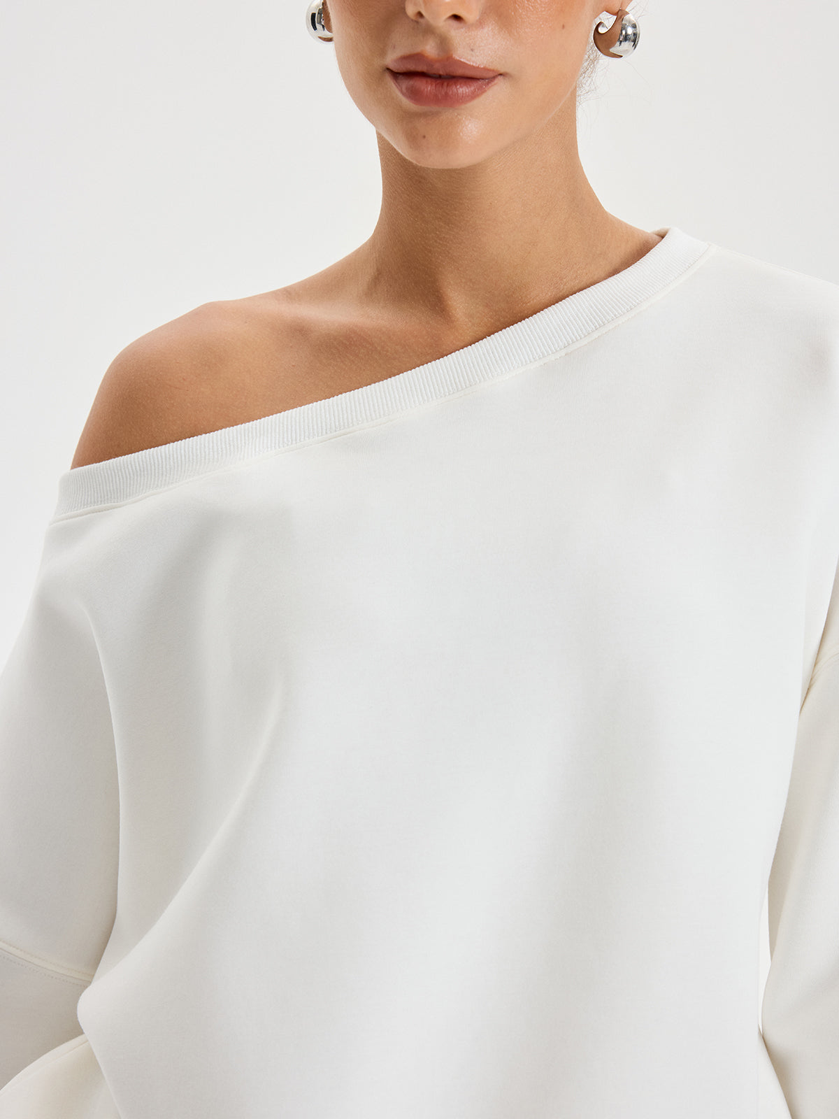 Off Shoulder Oversized Sweatshirt — Svelte Chic