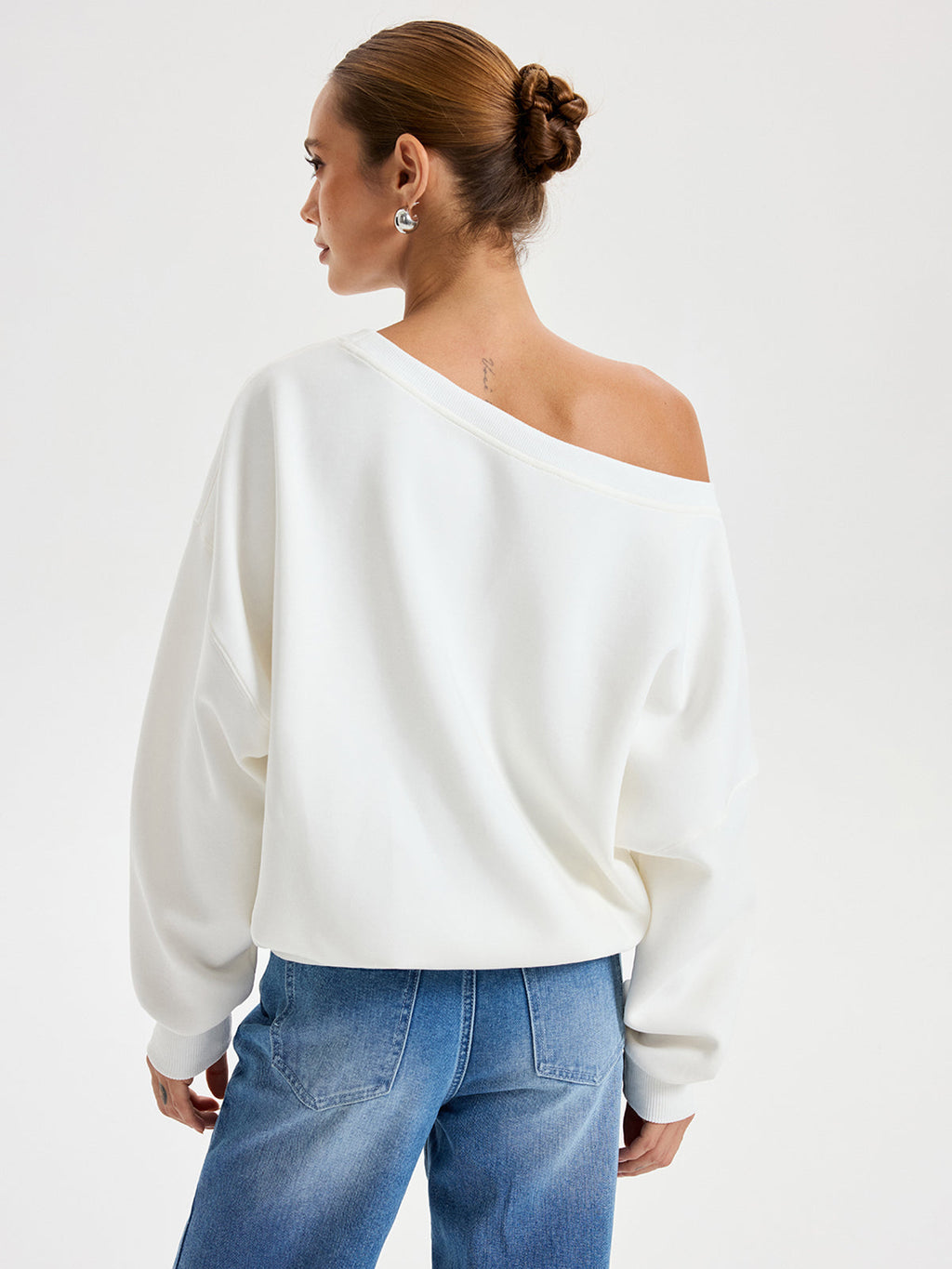 Off Shoulder Oversized Sweatshirt — Svelte Chic