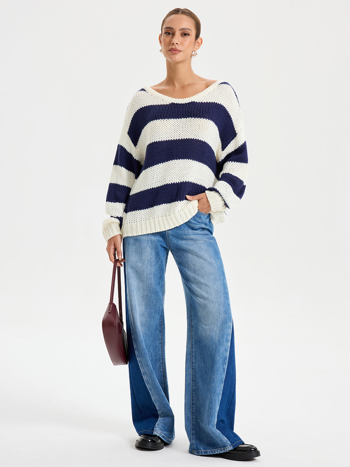 Oversized Striped Knit Sweater — Svelte Chic