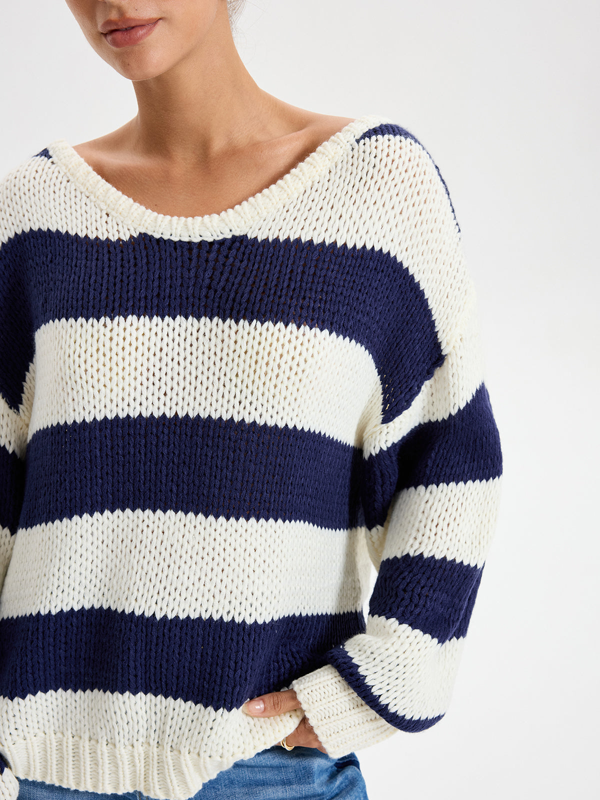 Oversized Striped Knit Sweater — Svelte Chic