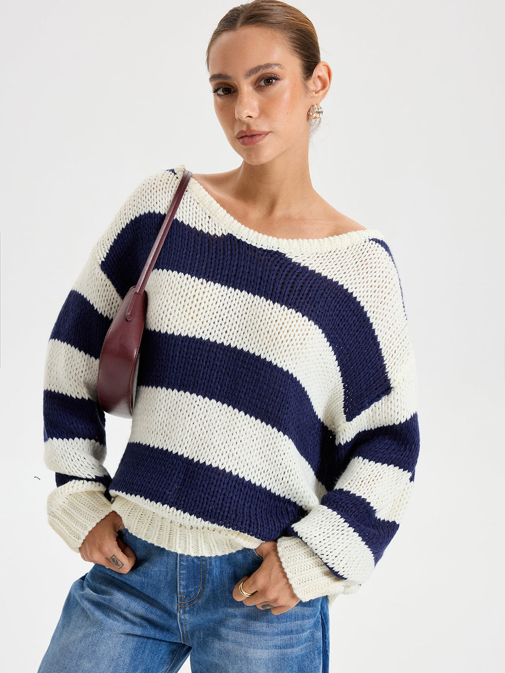 Oversized Striped Knit Sweater — Svelte Chic