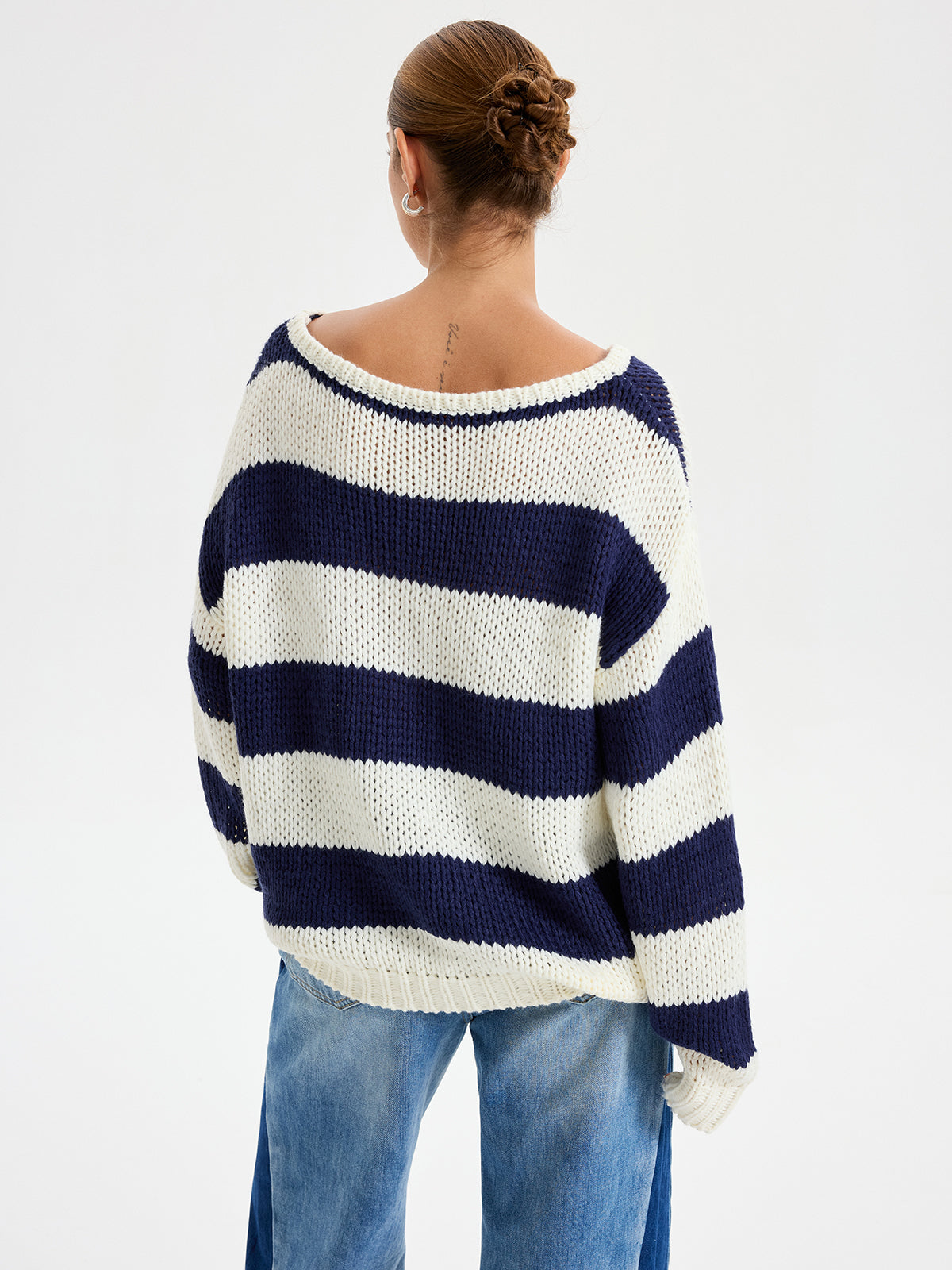 Oversized Striped Knit Sweater — Svelte Chic