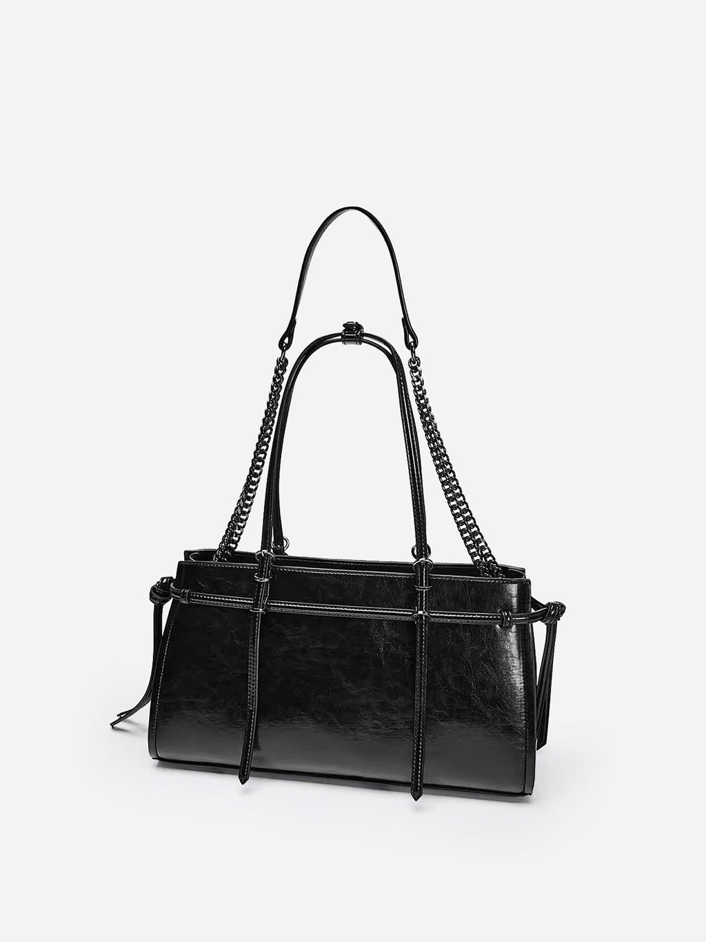 Double Strap Faux Leather Tote Bag — Svelte Chic