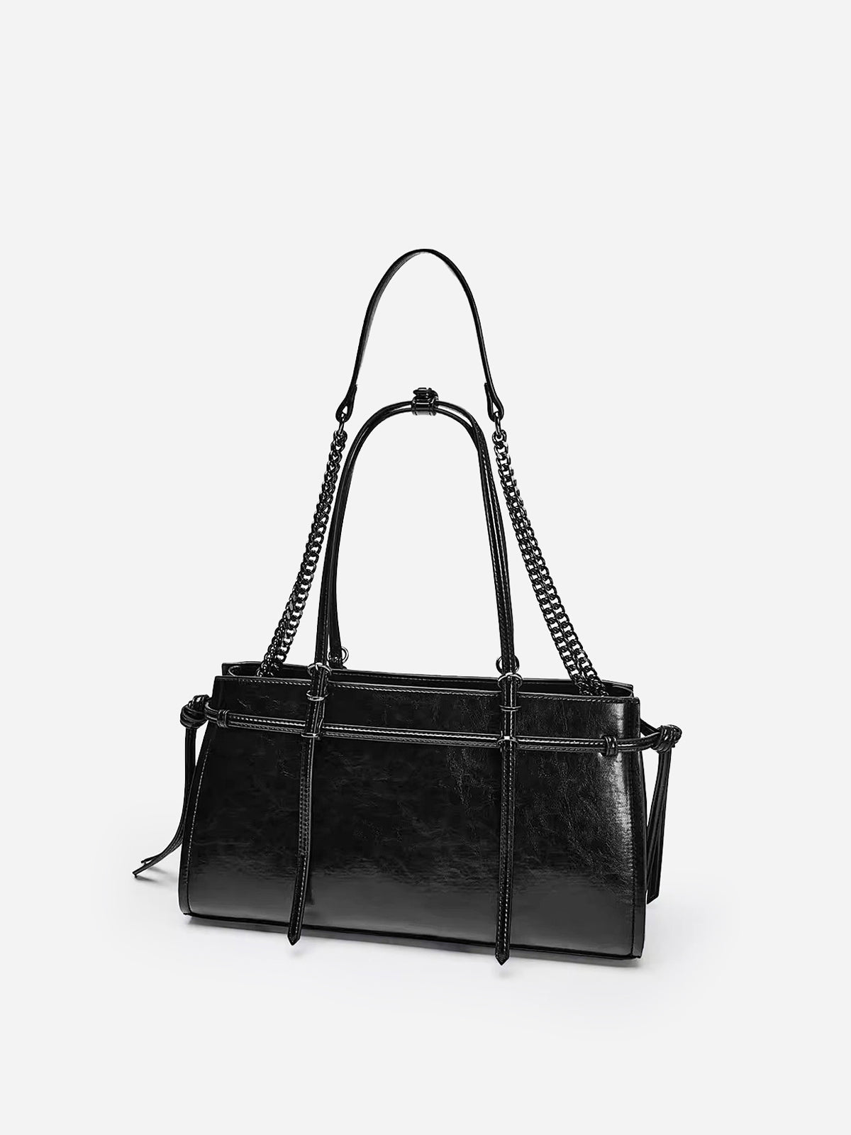Double Strap Faux Leather Tote Bag — Svelte Chic