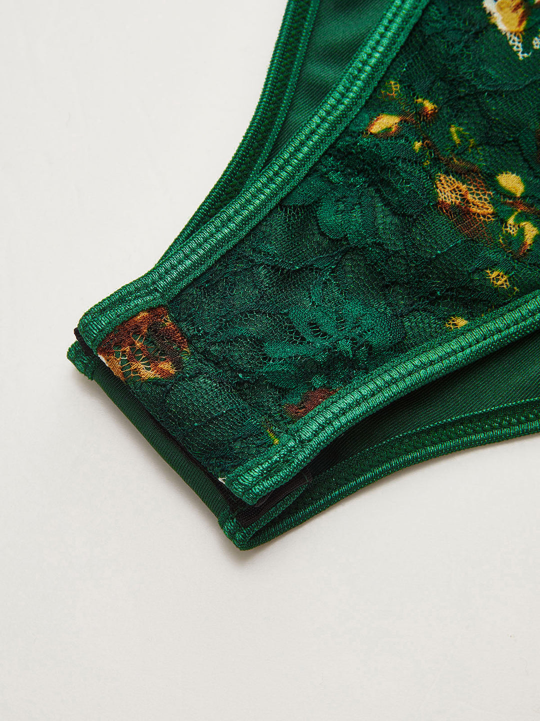 Çiçek Desenli İşlemeli Büstiyer Kostüm Bodysuit