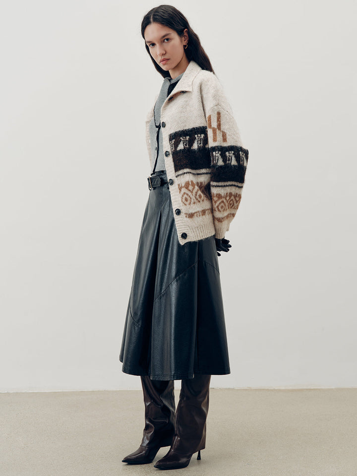 Jakard Günlük Nefes Alabilir Triko Dış Giyim