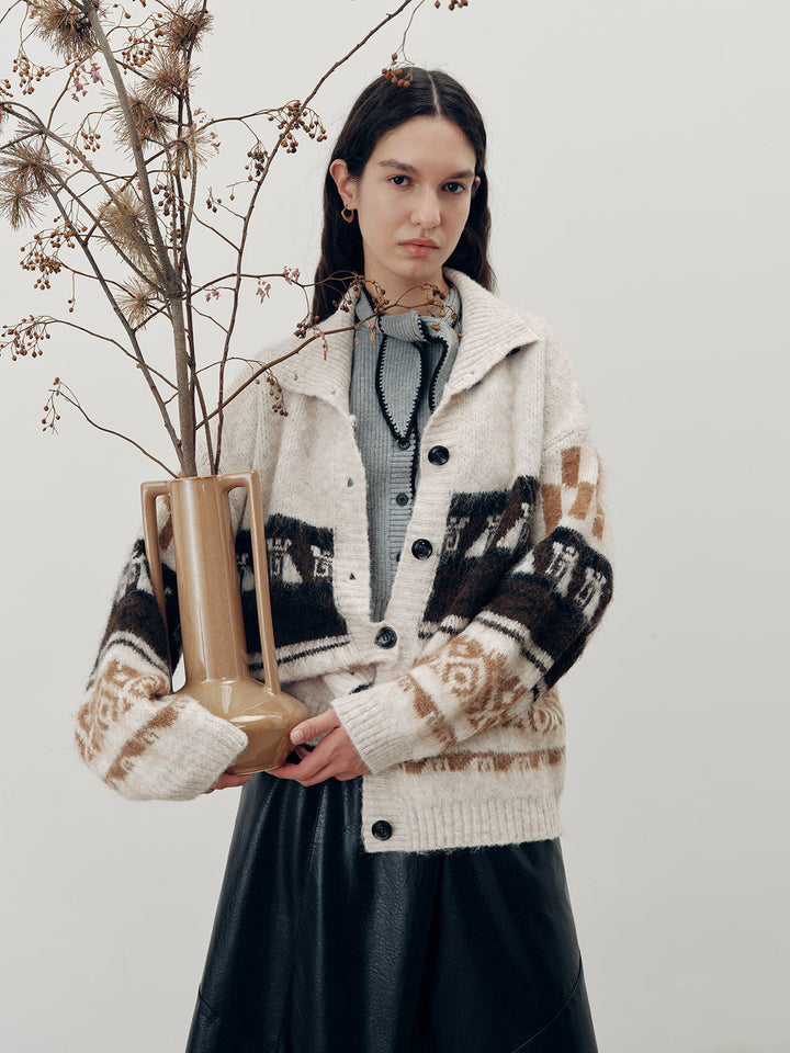 Jakard Günlük Nefes Alabilir Triko Dış Giyim