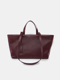 Faux Leather Large Tote Bag in Burgundy — Svelte Chic