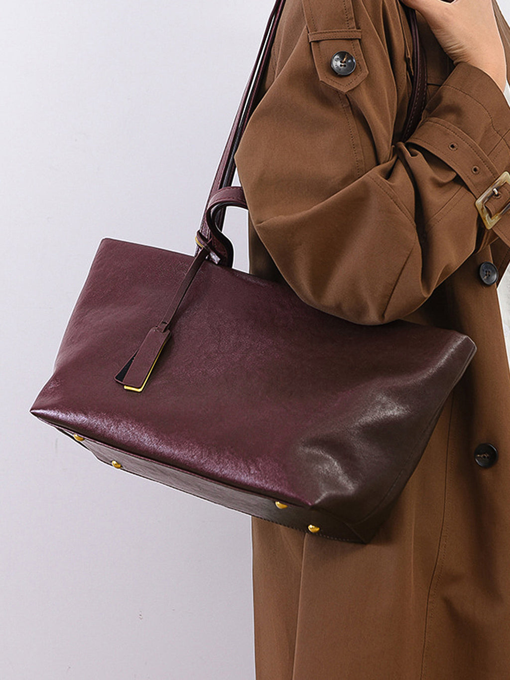Faux Leather Large Tote Bag — Svelte Chic