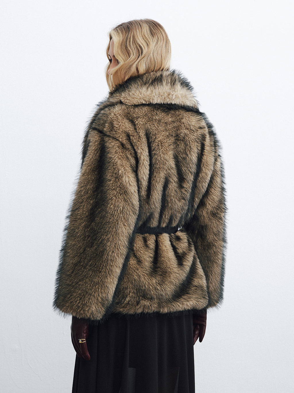 Faux Fur Belted Coat — Svelte Chic