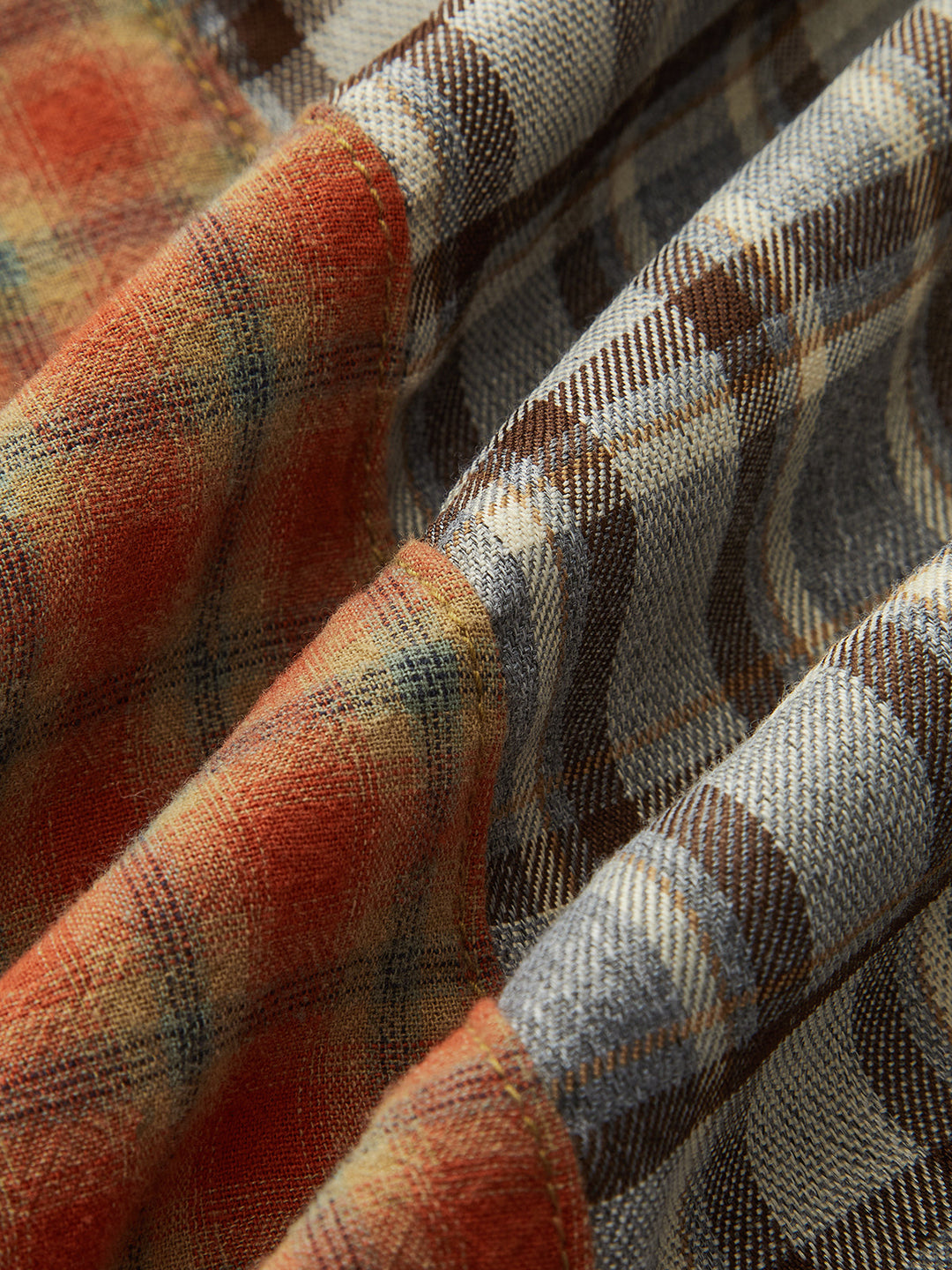 Kot Panelli Karışık Ekose Midi Etek