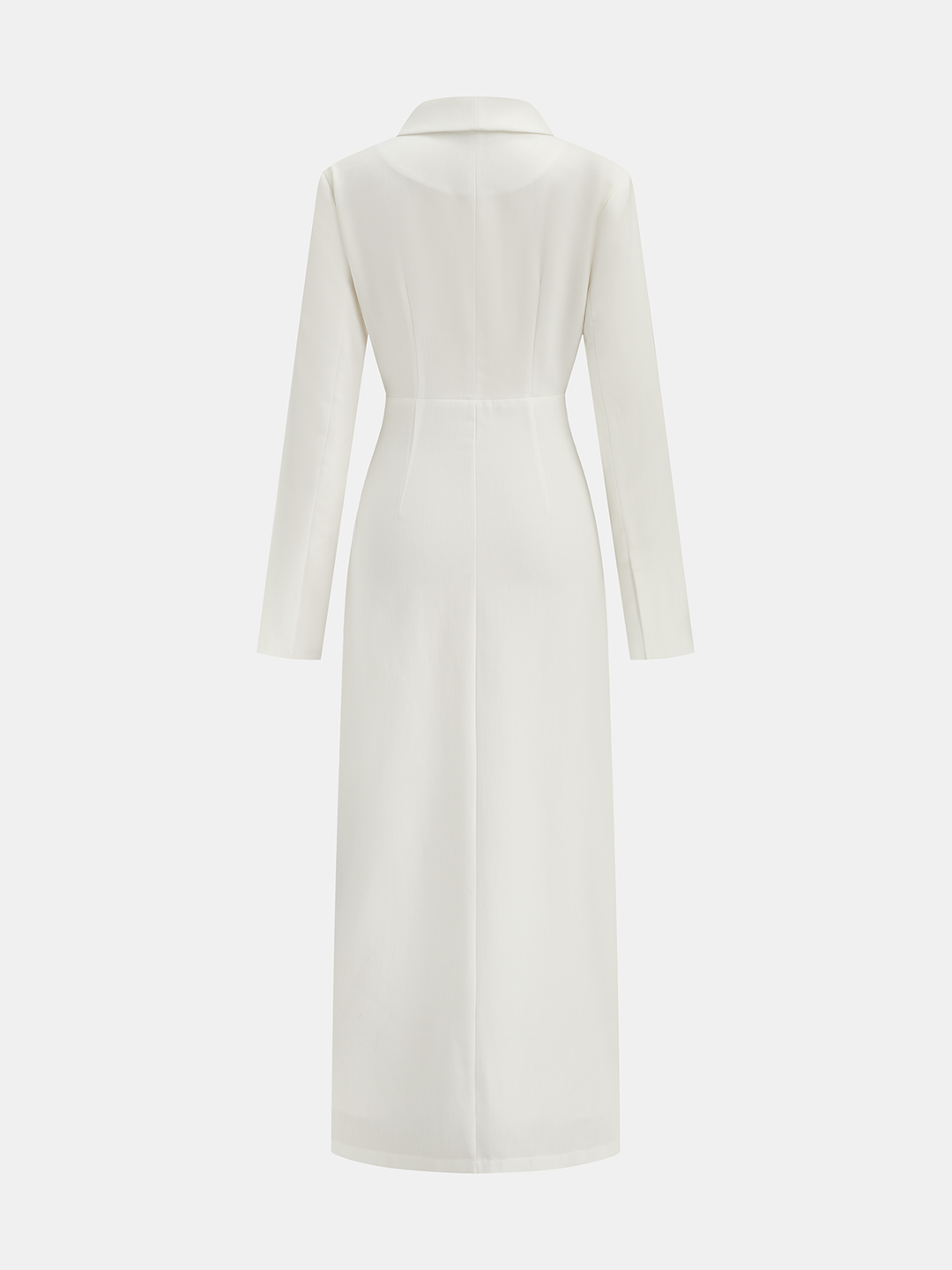 V Yaka Düğmeli Midi Elbise