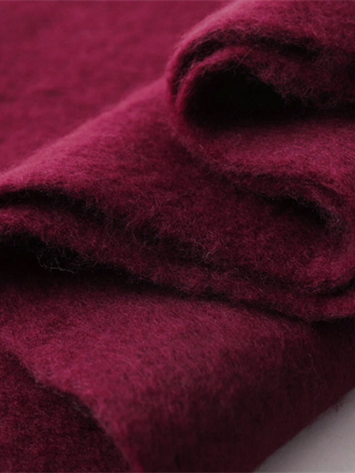 Solid Oversized Püsküllü Atkı