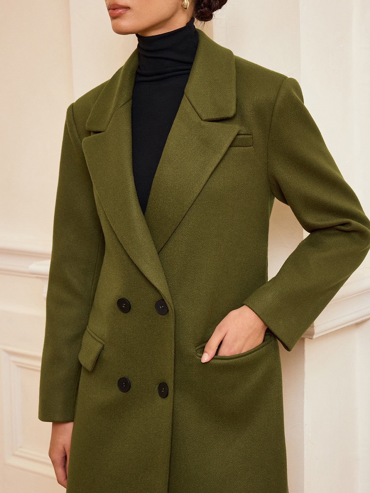 Double Breasted Belted Tweed Coat — Svelte Chic