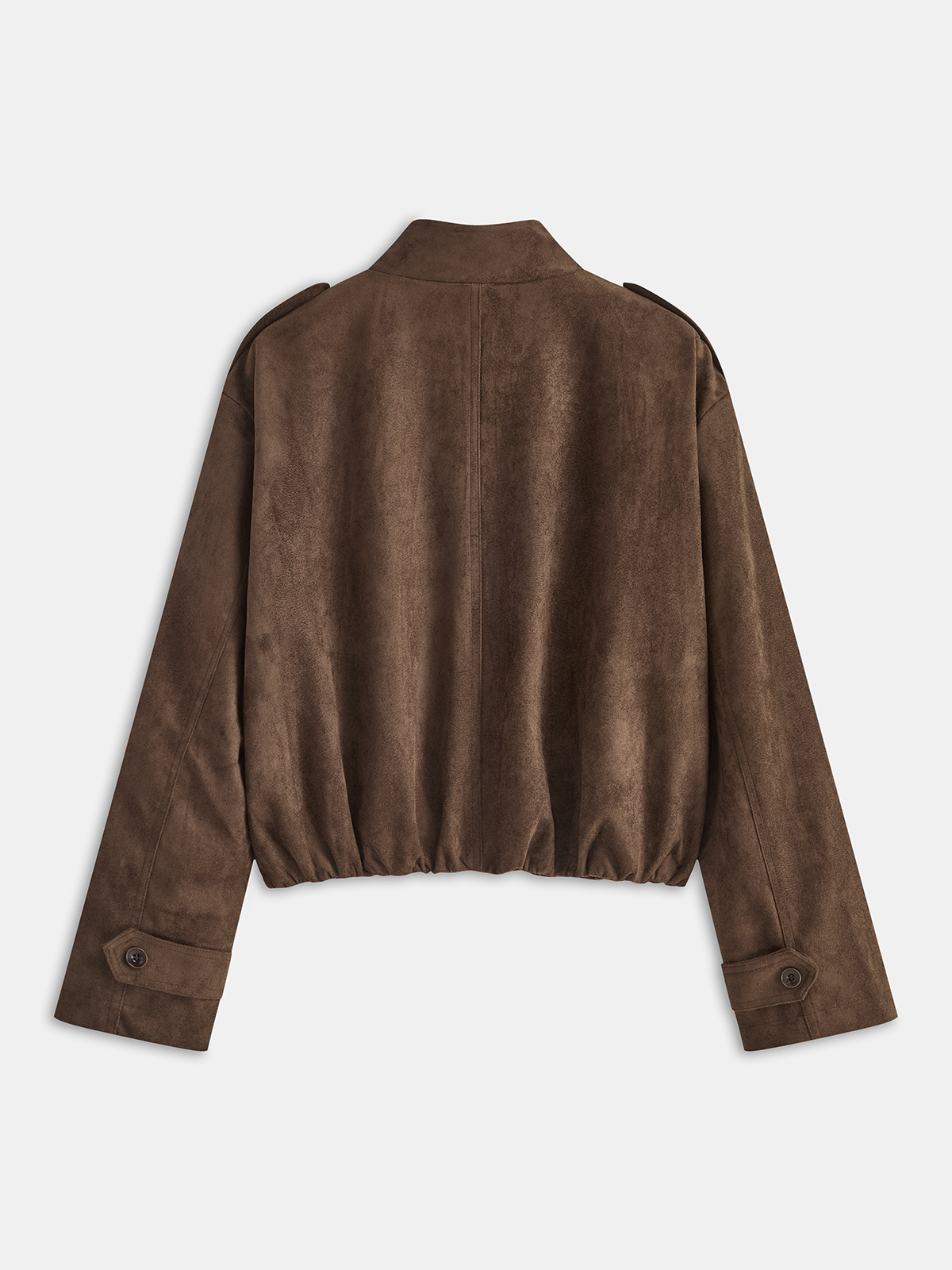 Faux Suede Cropped Biker Jacket — Svelte Chic